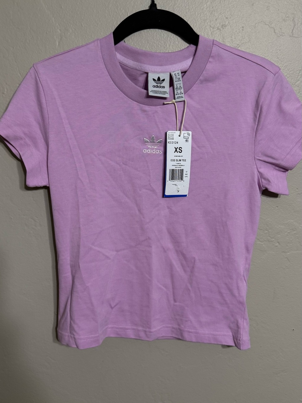 adidas Women’s Lilac Trefoil Slim Short Sleeve Tee